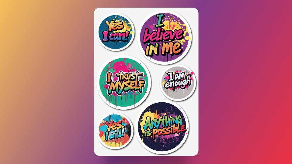 Mirror, Wall and All - Powerspray Stickers A4