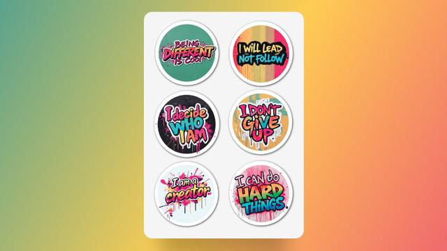 Water Bottle & Lunch Box Blooms - Powerspray Two Stickers A5