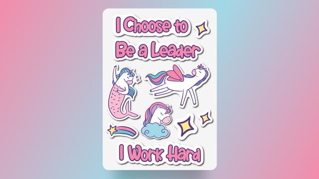 Water Blooms- Unicorns Rule Stickers A4