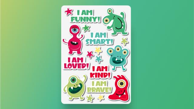 Water Blooms- Affirmonsters Stickers A4
